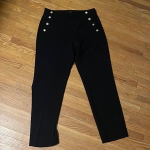 Banana Repiblic size 4 Black pants with gold button detail along pockets.